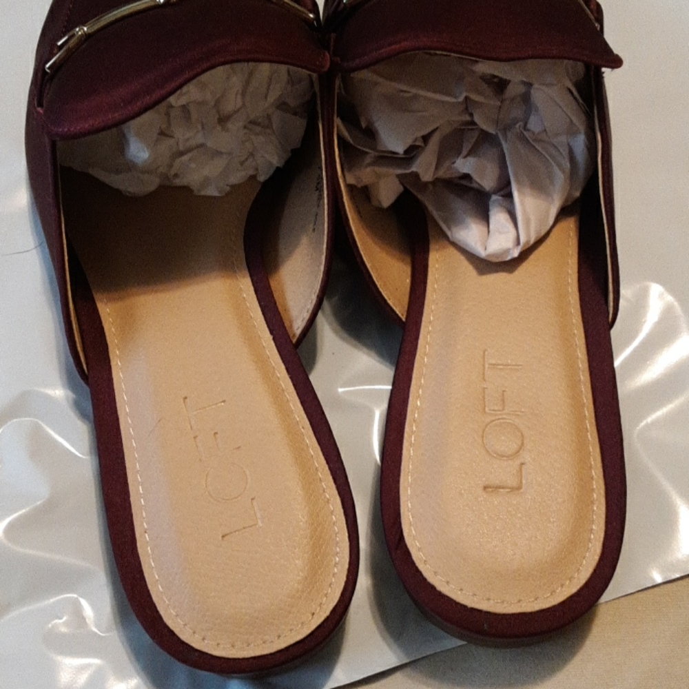 Loft Burgundy Mules Size 7.5 - Picture 10 of 11